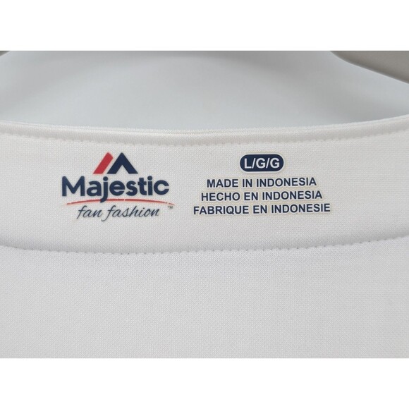 Chicago Cubs Majestic Baseball  Short Sleeve V-Neck White Gray Jersey Size Large - Picture 3 of 13